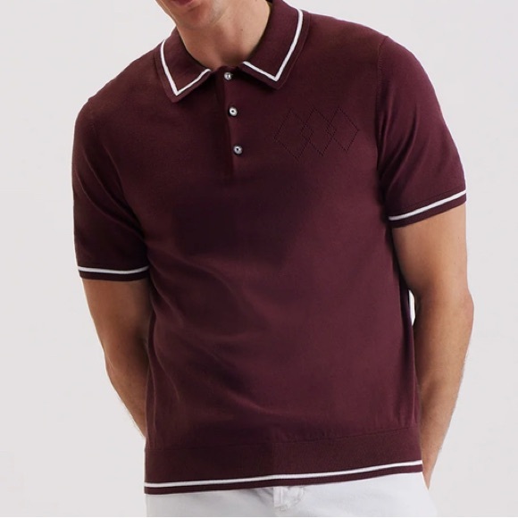 Men’s New with Tags Ted Baker Short Sleeve Maroon Polo Shirt. Size 6,xxl - Picture 2 of 8